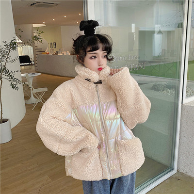 Aktuális női széles kabát két színben, magas gallérral