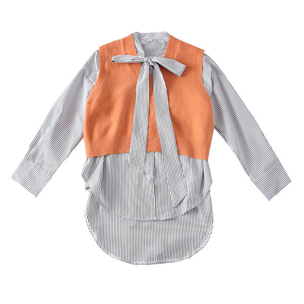 Új modell csíkos női ing + mellény három színben