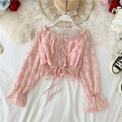 Bluză de damă modernă cu șireturi și decolteu barcă în mai multe culori