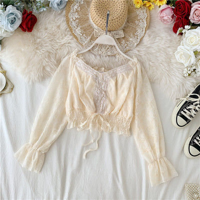 Bluză de damă modernă cu șireturi și decolteu barcă în mai multe culori