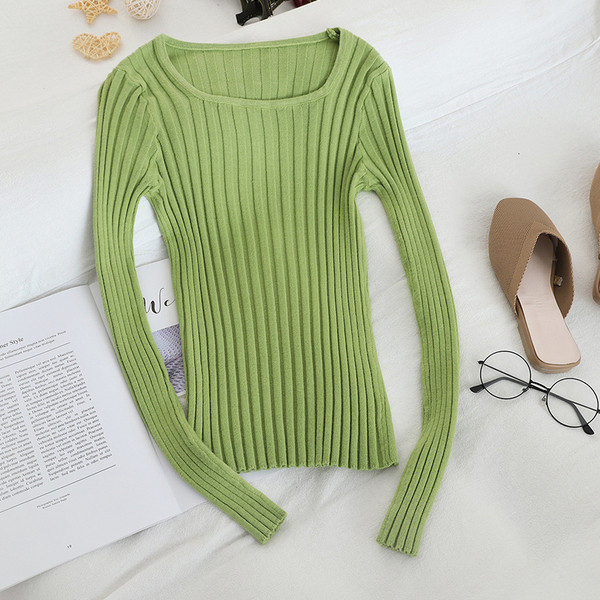 Pulover de dama model uni cu decolteu patrat in mai multe culori