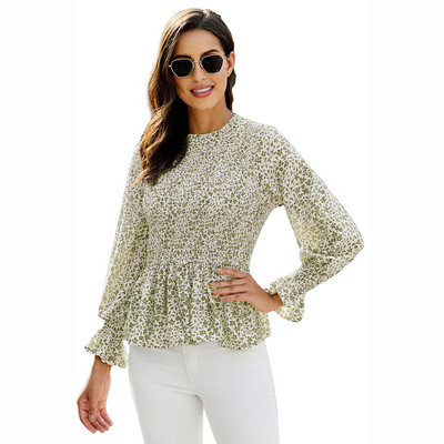 Μοντέρνα γυναικεία μπλούζα με μακρύ μανίκι και λαιμόκοψη O σε διάφορα χρώματα