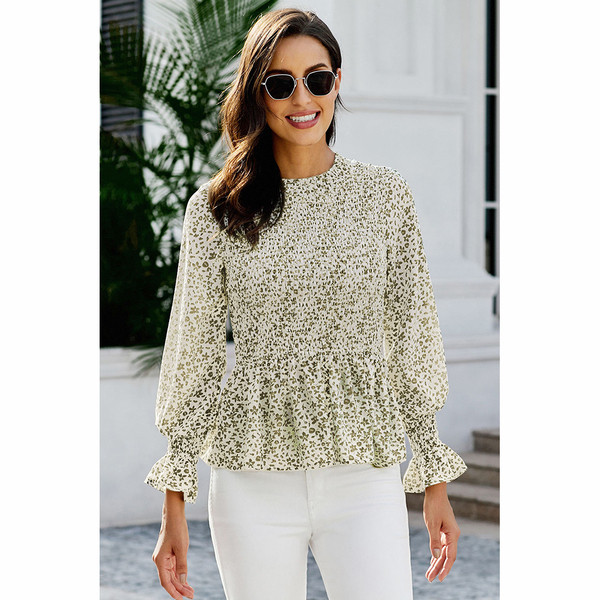 Μοντέρνα γυναικεία μπλούζα με μακρύ μανίκι και λαιμόκοψη O σε διάφορα χρώματα