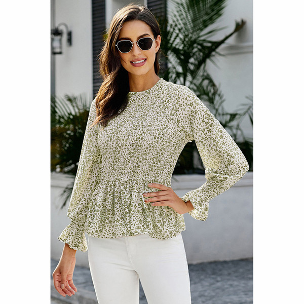 Μοντέρνα γυναικεία μπλούζα με μακρύ μανίκι και λαιμόκοψη O σε διάφορα χρώματα