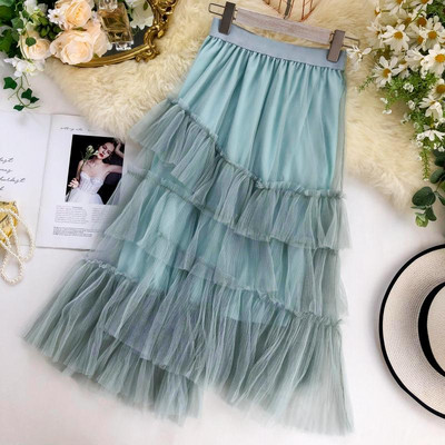 Modern női szoknya tüll elemmel, magas derékkal, három színben