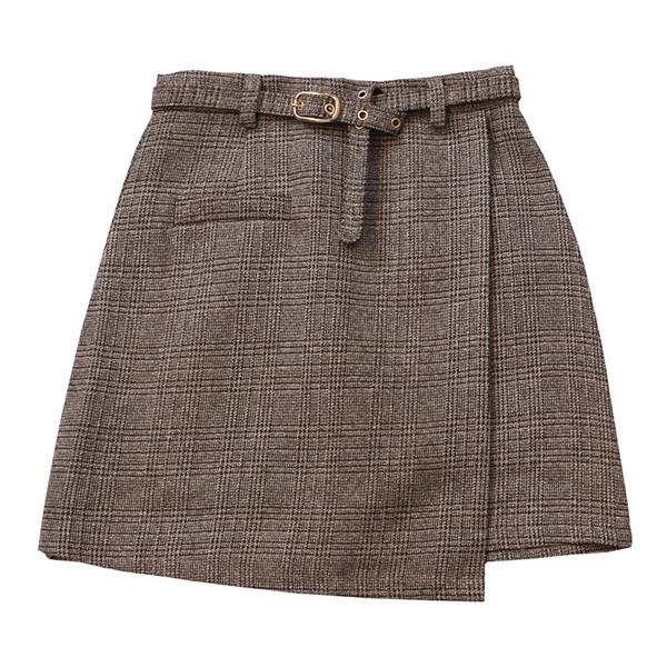 Aktuális női szoknya két színben, magas derékkal és övvel