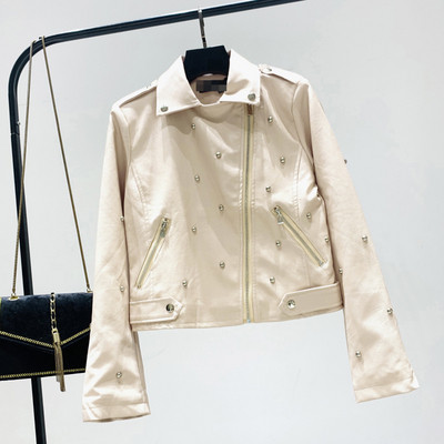 Új, modern női bőrkabát fém fűzőlyukkal több színben