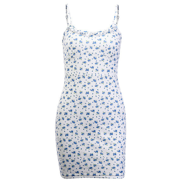 Alkalmi női ruha vékony pántokkal és O-nyakú fehér színben