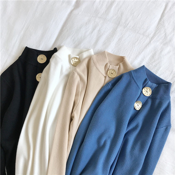 Modern női blúz négy színben, gombokkal és hosszú ujjú