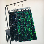 Fusta de dama moderna cu talie inalta elastica si paiete