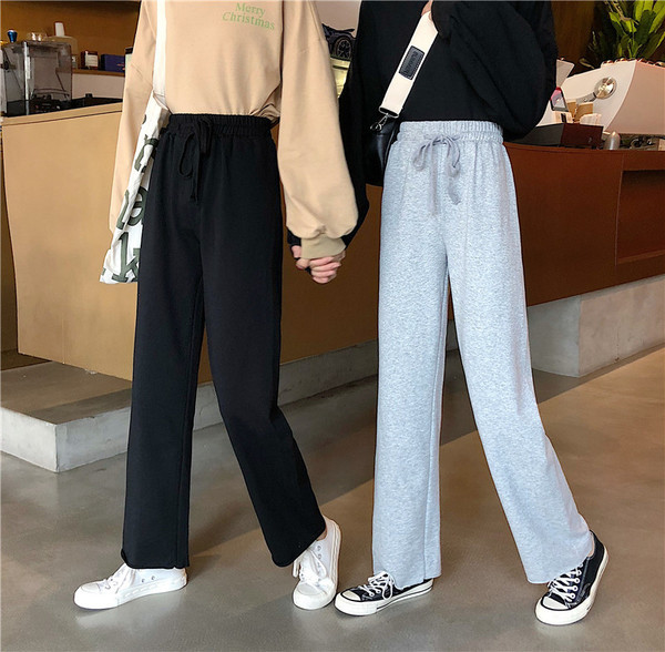 Pantaloni sport dama cu talie elastica in doua culori