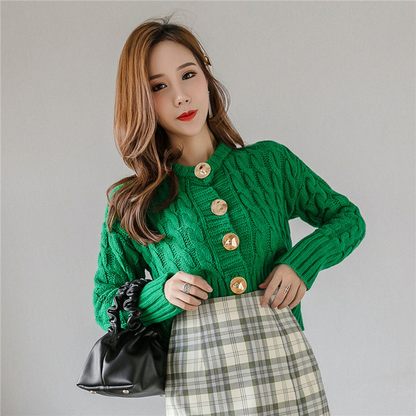 Új modell női rövid kardigán kapucnival zöld színben