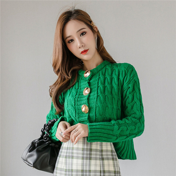 Új modell női rövid kardigán kapucnival zöld színben