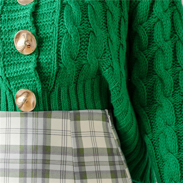 Új modell női rövid kardigán kapucnival zöld színben