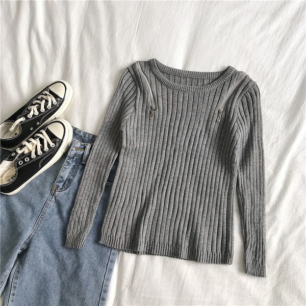 Alkalmi női blúz három színben O-nyakú és cipzárral