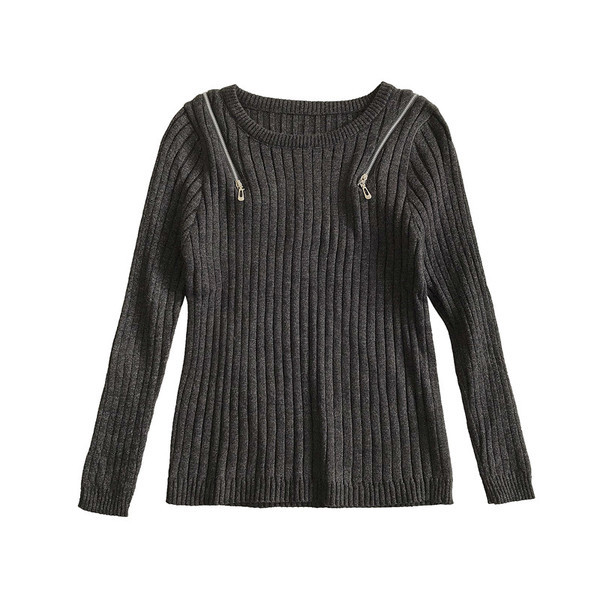 Alkalmi női blúz három színben O-nyakú és cipzárral