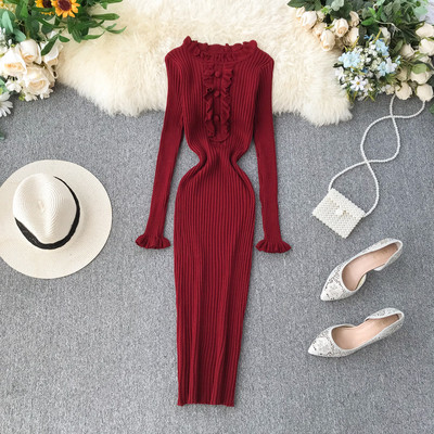 Καθημερινό γυναικείο φόρεμα  με στρόγγυλη λαιμόκοψη σε διάφορα χρώματα