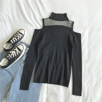 Modern női blúz négy színben, csupasz váll és pólógallérral