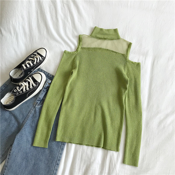 Modern női blúz négy színben, csupasz váll és pólógallérral