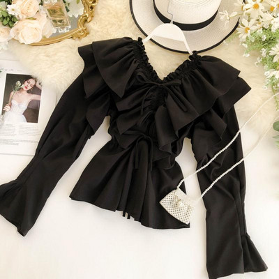 Női ing spitz nyakkivágással, három színben