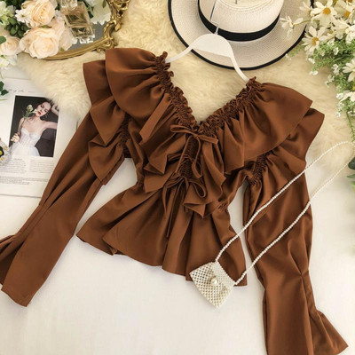 Női ing spitz nyakkivágással, három színben