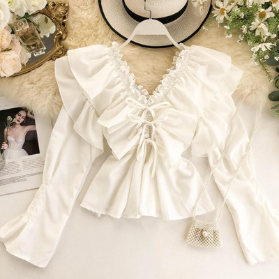 Női ing spitz nyakkivágással, három színben