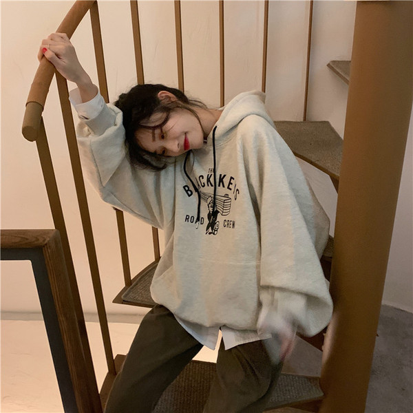 Női alkalmi pulóver kapucnival, két színben