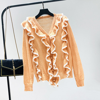 Vékony női kardigán spitz nyakkivágással, több színben