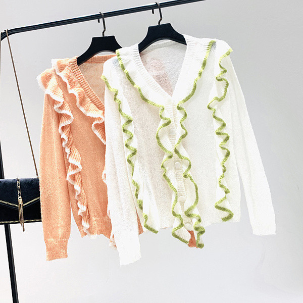 Vékony női kardigán spitz nyakkivágással, több színben