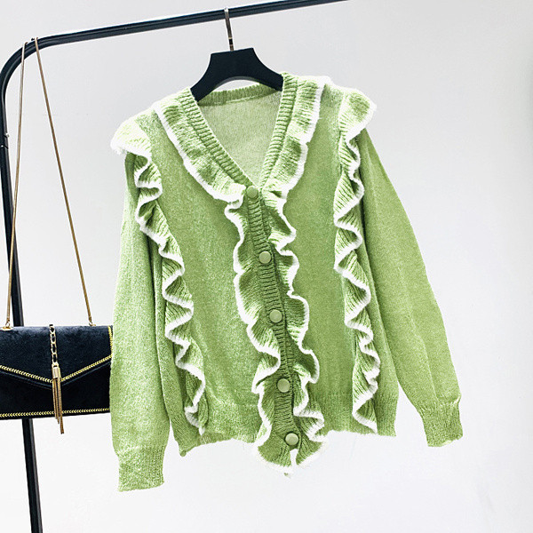 Vékony női kardigán spitz nyakkivágással, több színben