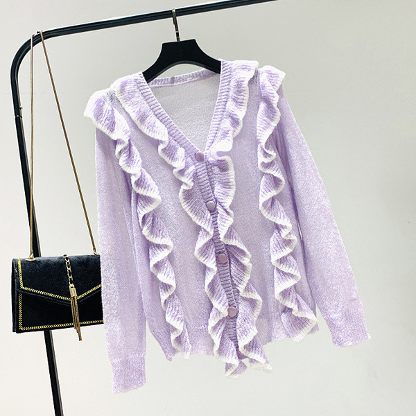 Vékony női kardigán spitz nyakkivágással, több színben