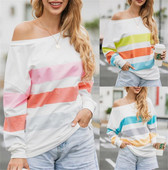 Bluză de damă modernă cu mâneci lungi și umerii goi în trei culori