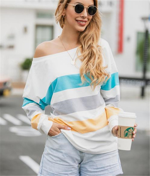 Bluză de damă modernă cu mâneci lungi și umerii goi în trei culori