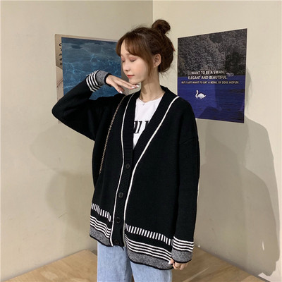 Női modern hosszú kardigán két színben, gombokkal