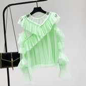 Bluza de dama model nou cu tul in patru culori