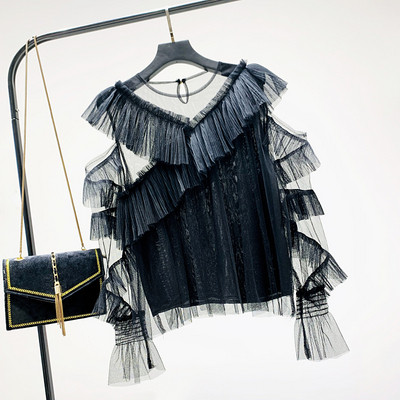 Bluza de dama model nou cu tul in patru culori