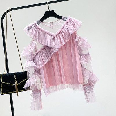 Bluza de dama model nou cu tul in patru culori