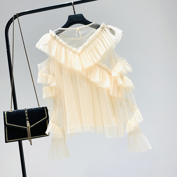 Bluza de dama model nou cu tul in patru culori