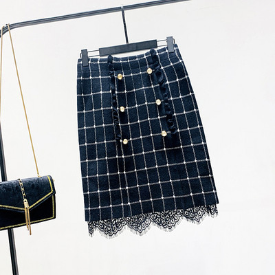 Csipke elemes, magas derékú női szoknya három színben