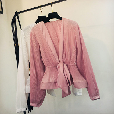 Modern női ing mély spitz nyakkivágással - többféle színben