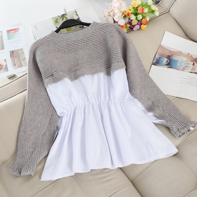 Modern női pulóver hosszú ujjal és ovális nyakkivágással, két színben