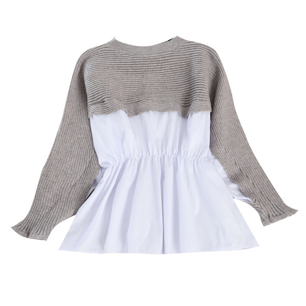 Modern női pulóver hosszú ujjal és ovális nyakkivágással, két színben