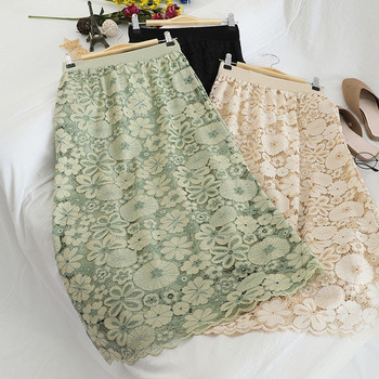 Μοντέρνα γυναικεία φούστα με ψηλή μέση με floral σχέδια σε διάφορα χρώματα