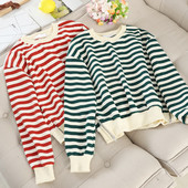 Modern női csíkos pulóver három színben, cipzárral