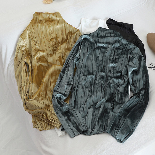 Modern női blúz magas gallérral, hat színben