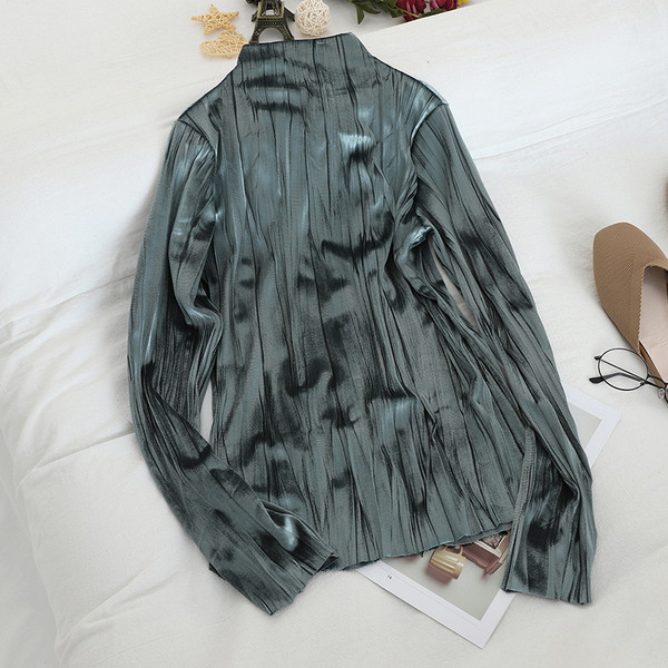 Modern női blúz magas gallérral, hat színben