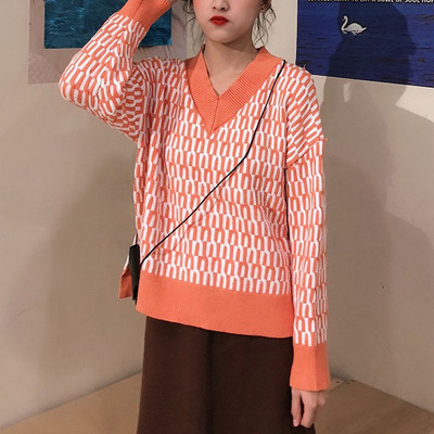 Női alkalmi blúz spitz nyakkivágással, három színben - narancssárga kék és zöld