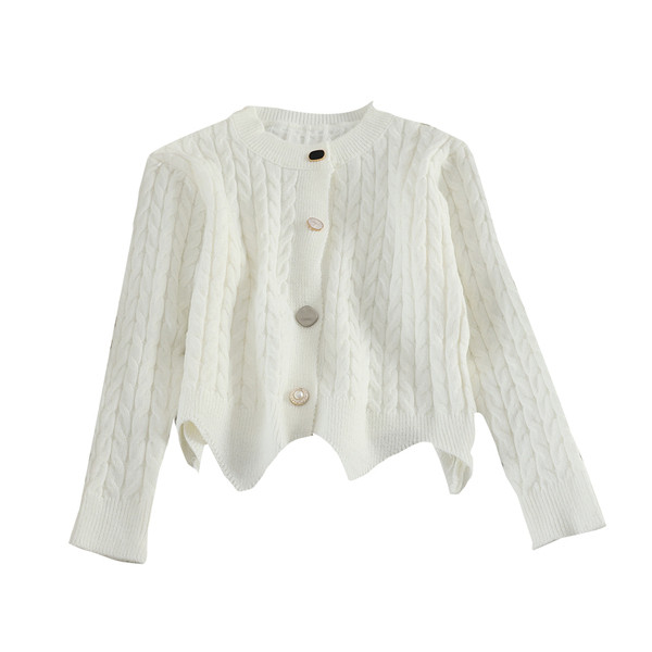 Vesta casual de dama cu nasturi alb-negru