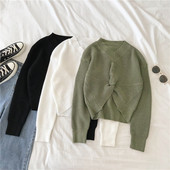 Modern női pulóver V-nyakkal, három színben