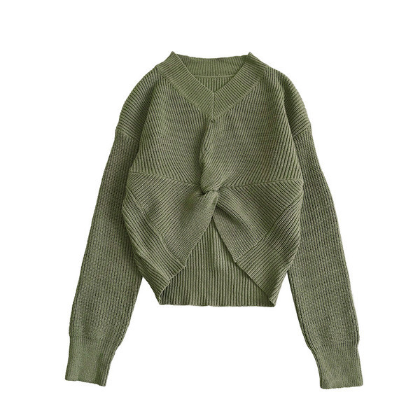 Modern női pulóver V-nyakkal, három színben